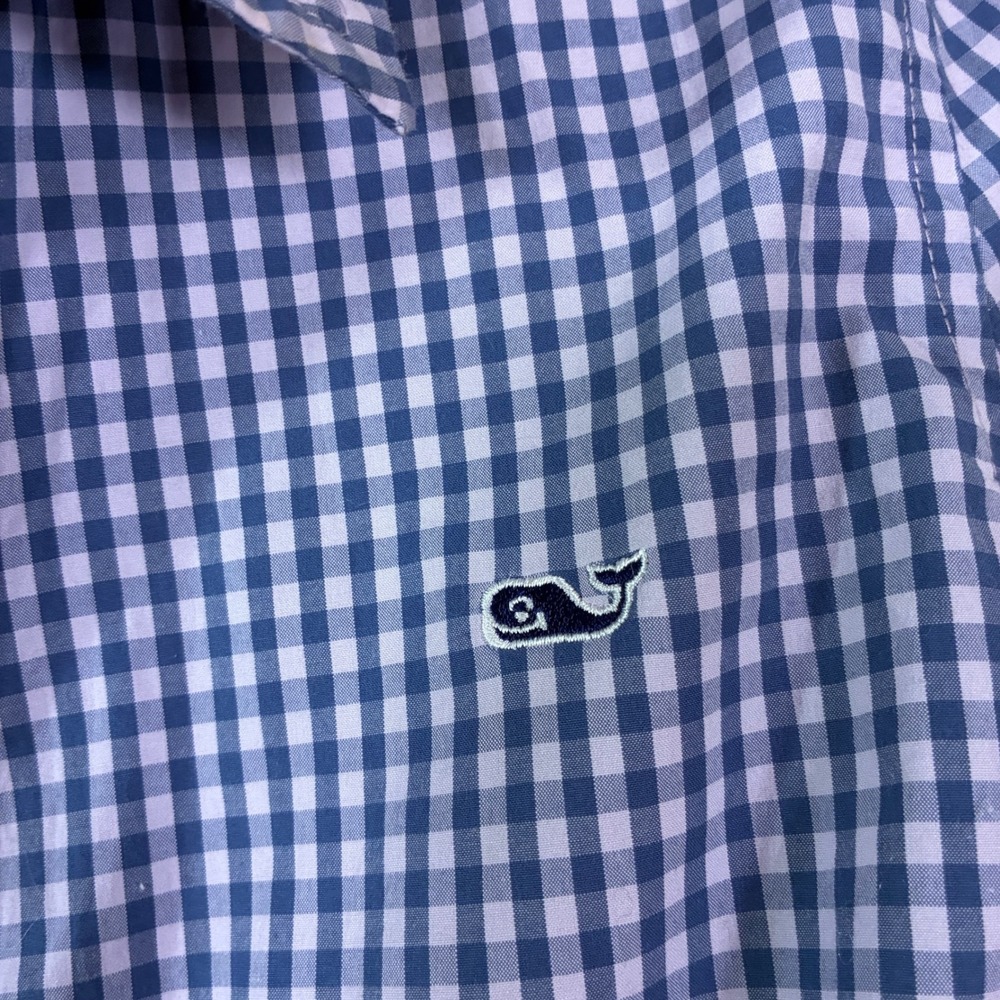 Vineyard Vines Button Up Size 0 Classic blue white‎ gingham top blouse - Picture 3 of 11